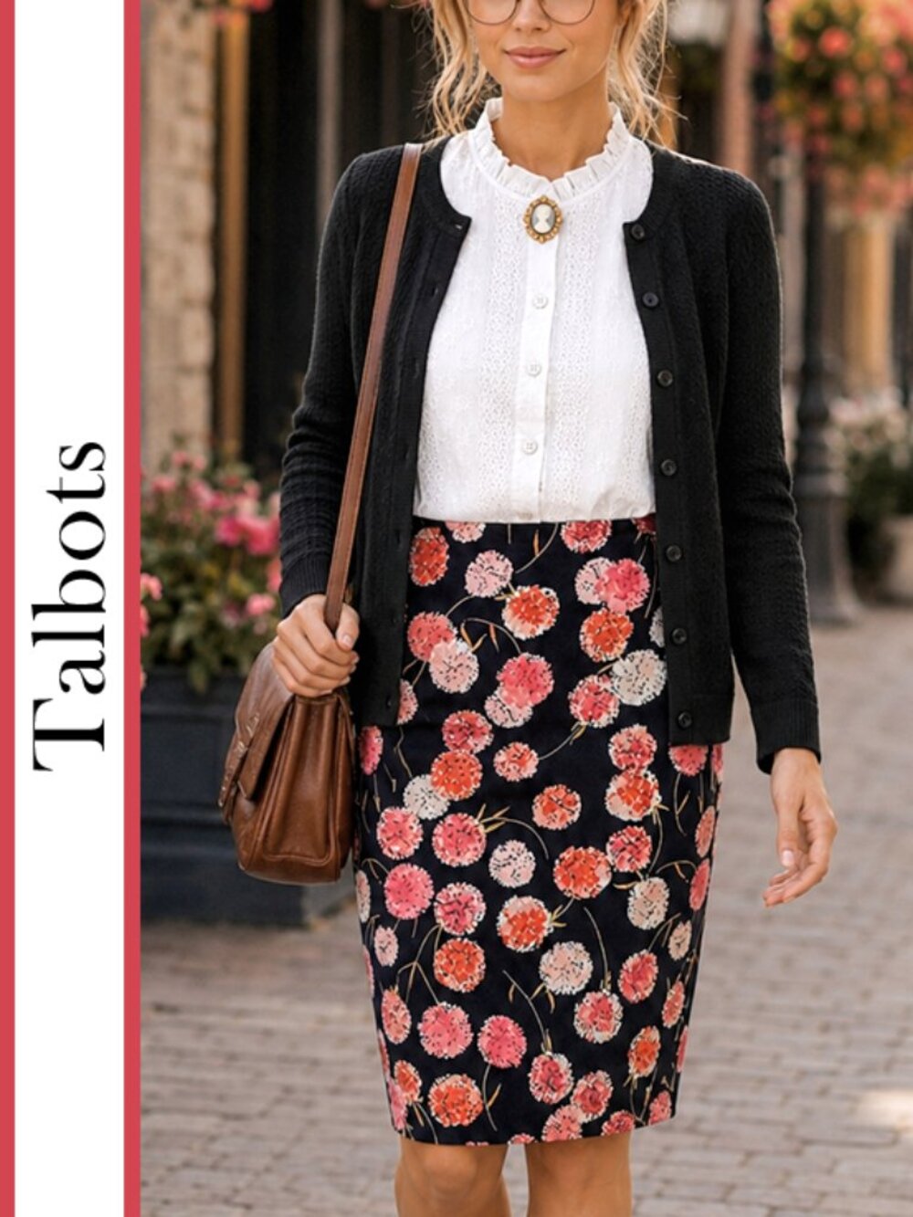 Talbots | Floral Printed Classic Pencil Skirt